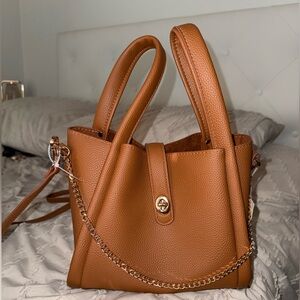 Mini Tote Brown Crossbody Bag